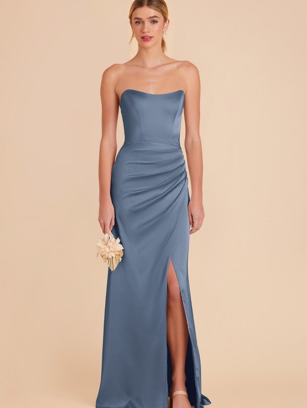 Birdy Grey Anne Dress Matte Satin French Blue Size Large